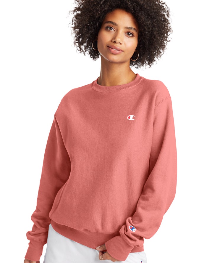 Champion Reverse Weave Boyfriend Crew Kadın Sweatshirt Mercan ( BHGJEX862 )